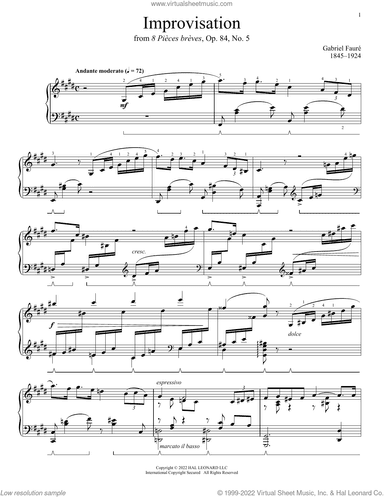Improvisation In C-Sharp Minor, Op. 84, No. 5