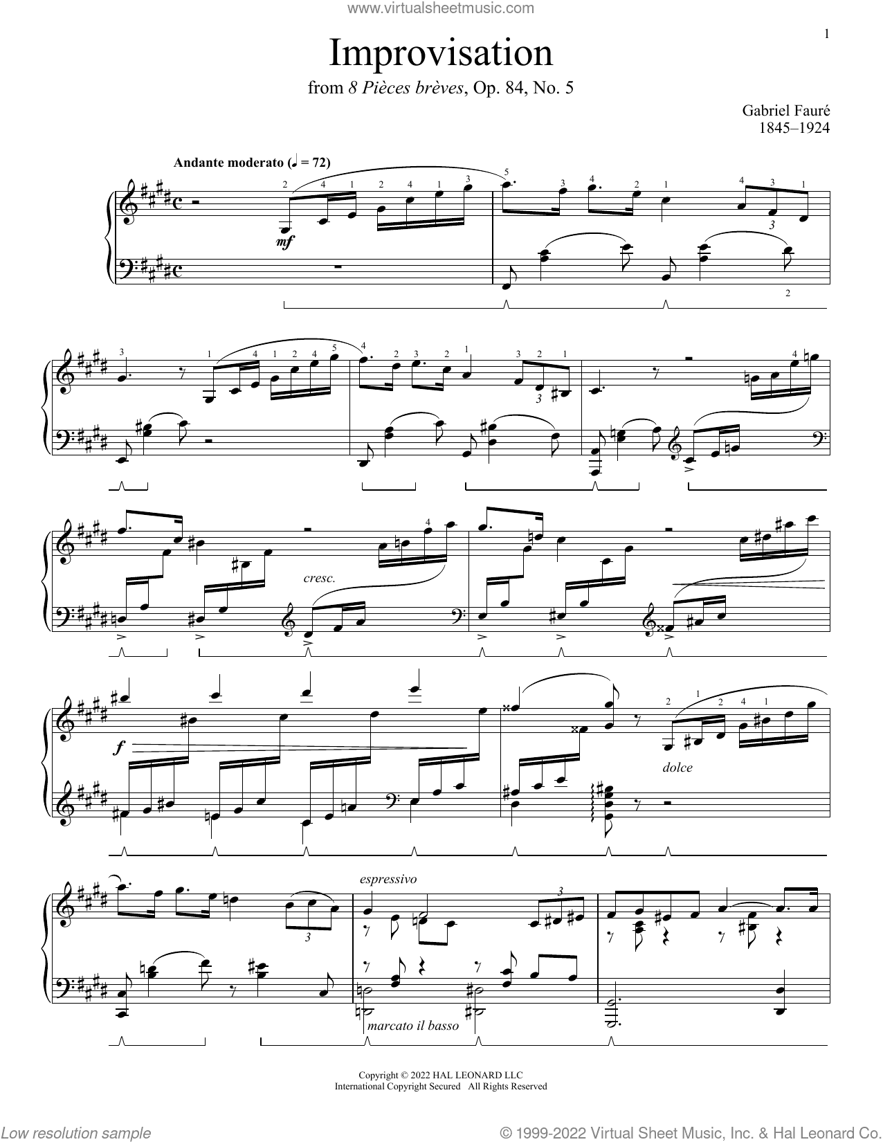Improvisation In C-Sharp Minor, Op. 84, No. 5