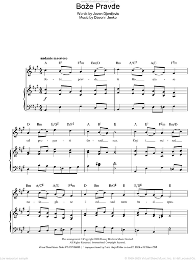 Boze Pravde (Serbian National Anthem)
