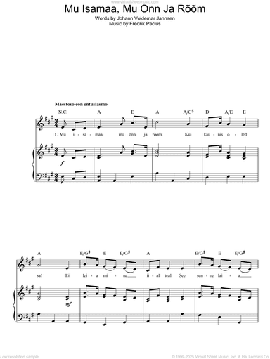 Mu Isamaa, Mu Onn Ja Room (Estonian National Anthem)