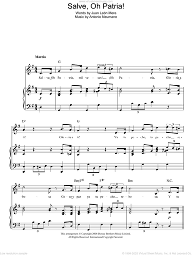 Salve, Oh Patria! (Ecuadorian National Anthem)