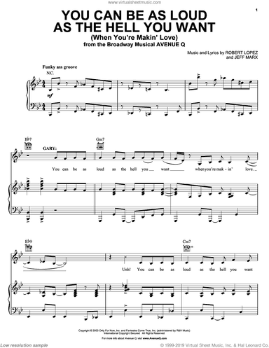 You Can Be As Loud As The Hell You Want (When You're Makin' Love) (from Avenue Q)