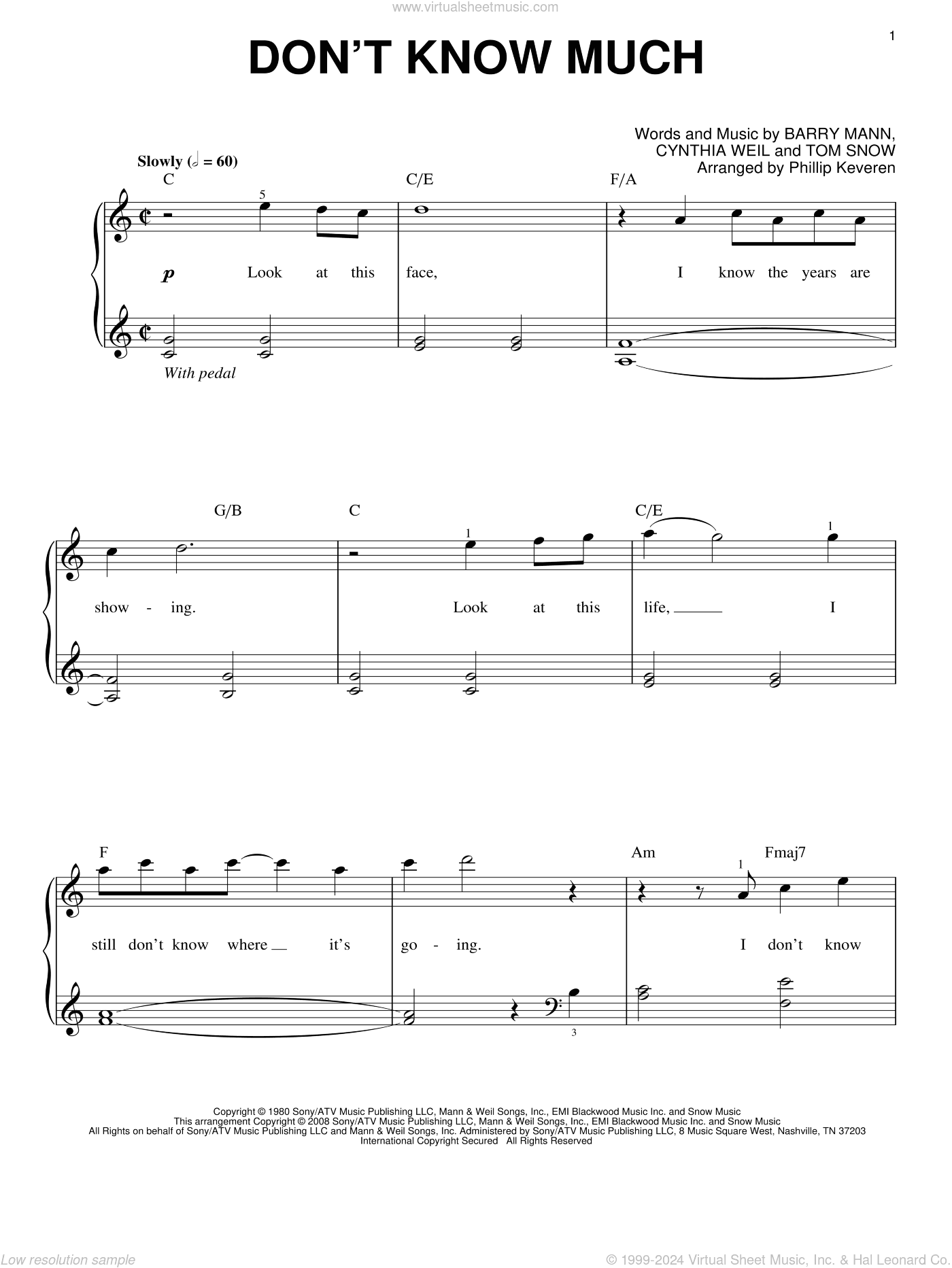 Don't Know Much (arr. Phillip Keveren)