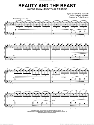 Beauty And The Beast [Classical version] (arr. Phillip Keveren)