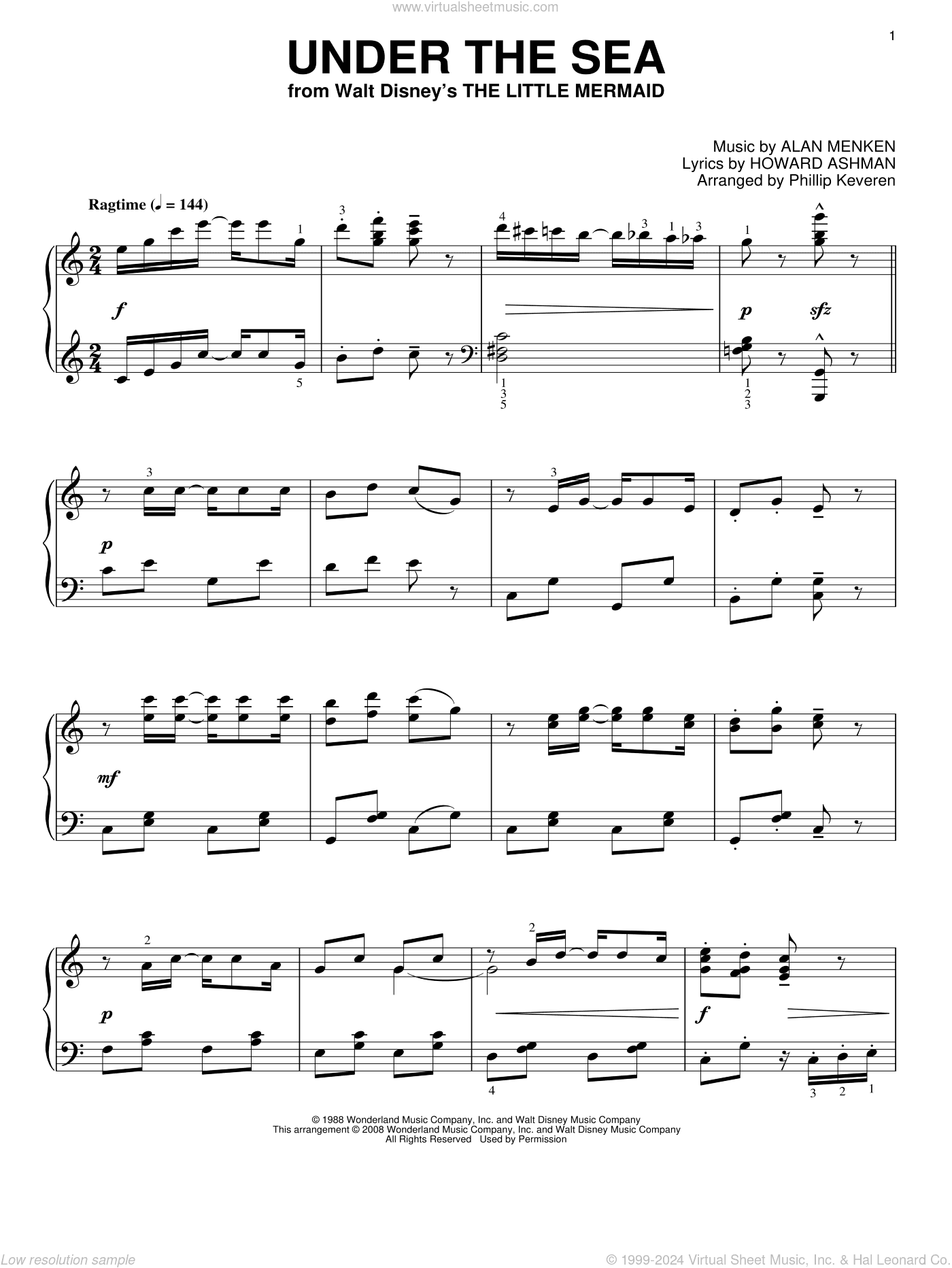 Under The Sea [Classical version] (from The Little Mermaid) (arr. Phillip Keveren)