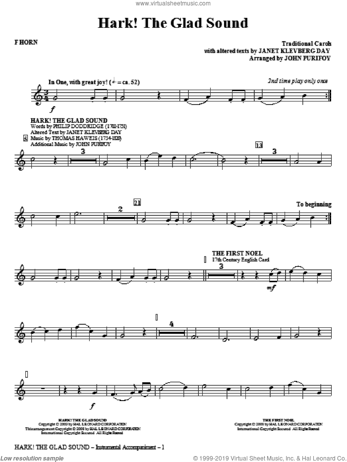 Hark! The Glad Sound (Medley) (complete set of parts)