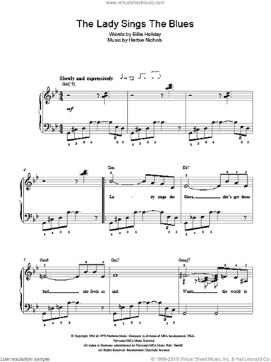The Lady Sings The Blues, (easy)
