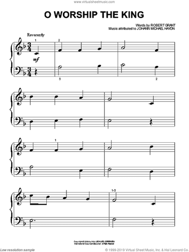 O Worship The King, (beginner)
