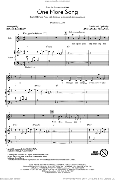 One More Song (from Vivo) (arr. Roger Emerson)