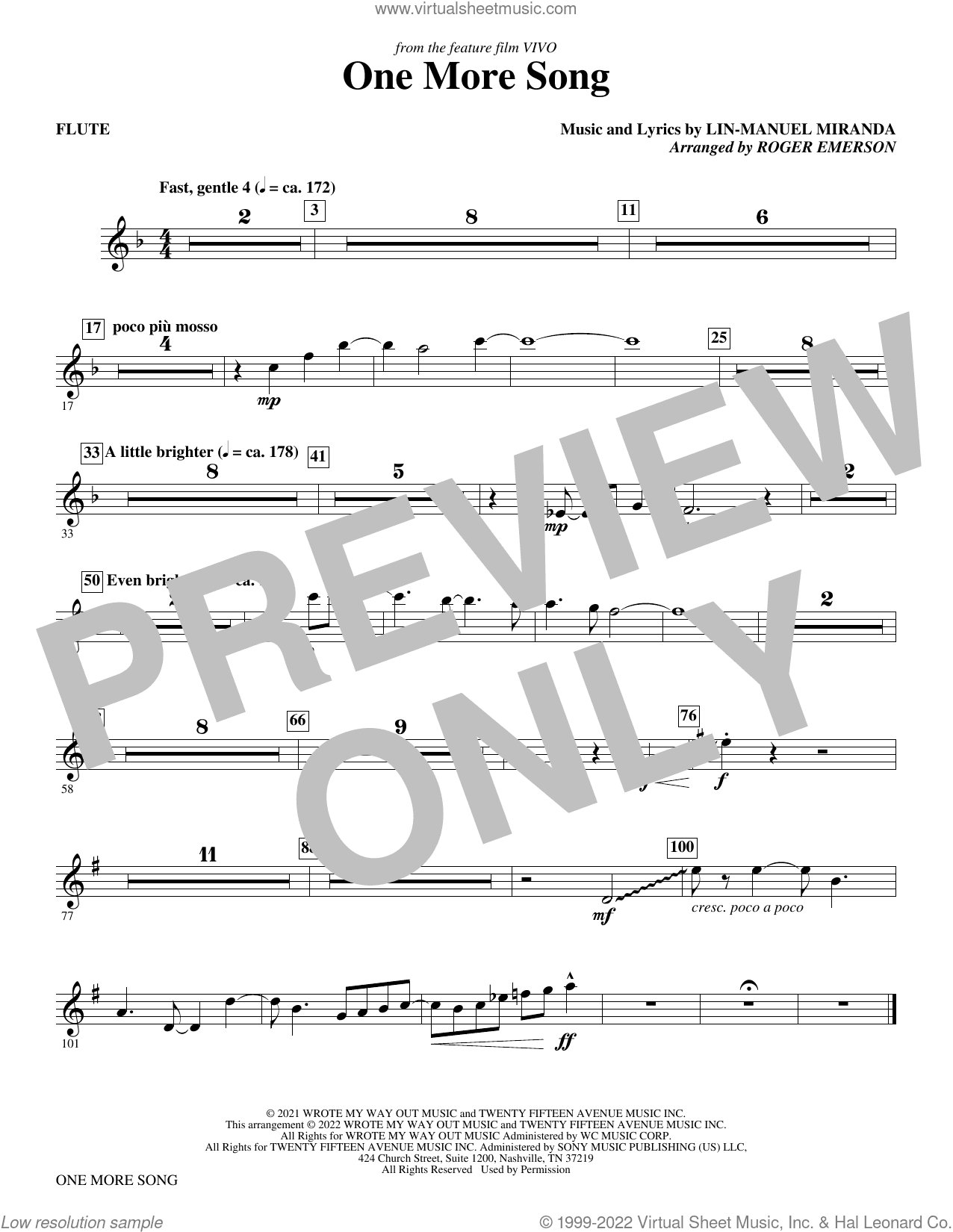 One More Song (from Vivo) (arr. Roger Emerson)