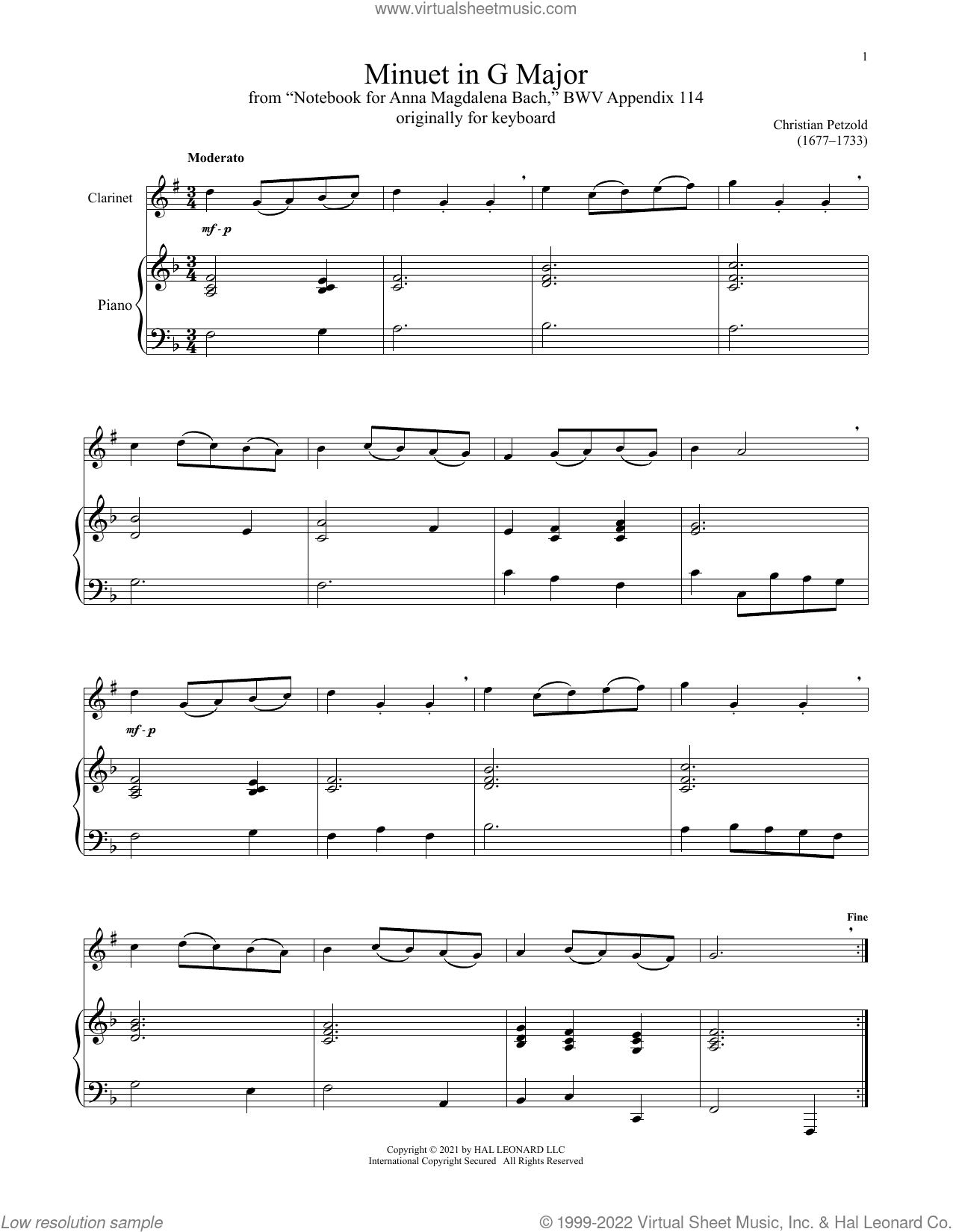 Minuet In G Major, BWV Anh. 114