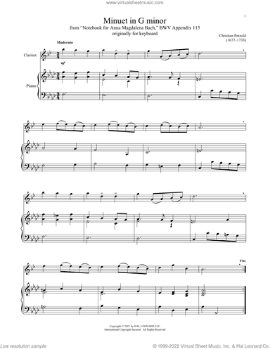 Minuet In G Minor, BWV Anh. 115