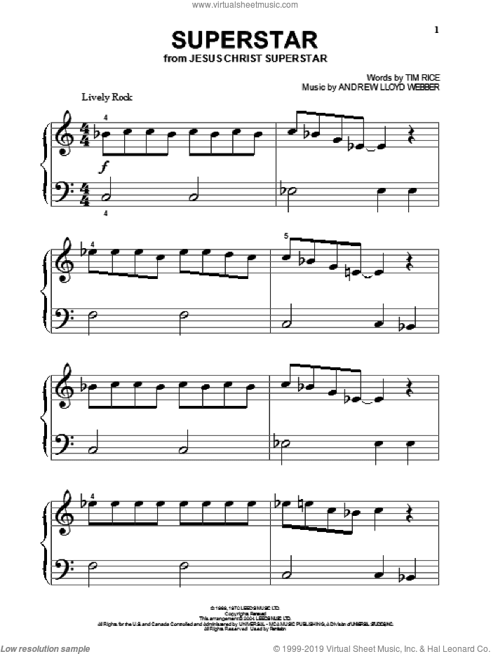Superstar (from Jesus Christ Superstar), (beginner)