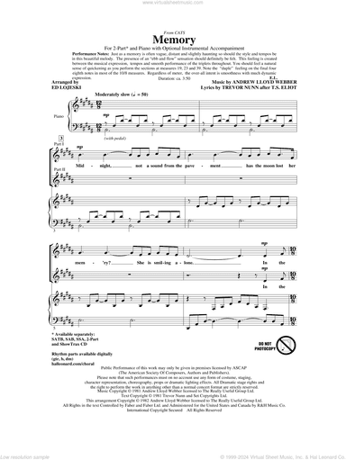 Memory (from Cats) (arr. Ed Lojeski)