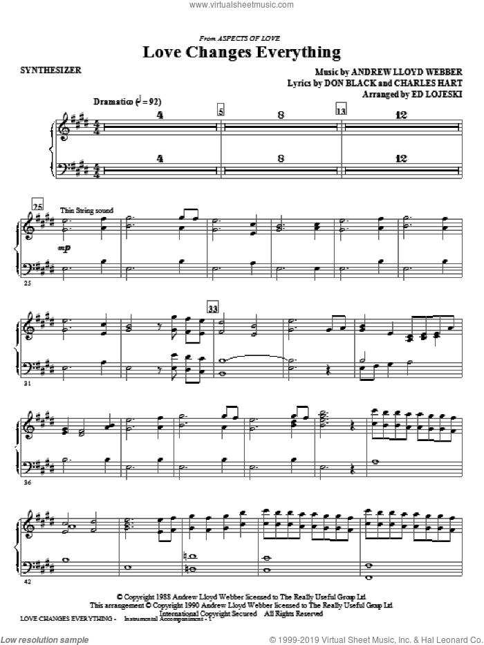 Love Changes Everything (from Aspects Of Love) (arr. Ed Lojeski)