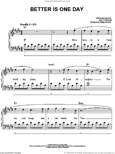 Better Is One Day (arr. Phillip Keveren)