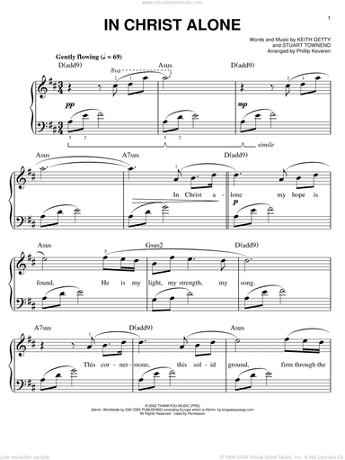 In Christ Alone (arr. Phillip Keveren), (easy)