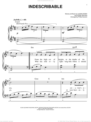 Indescribable (arr. Phillip Keveren)