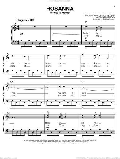 Hosanna (Praise Is Rising) (arr. Phillip Keveren)