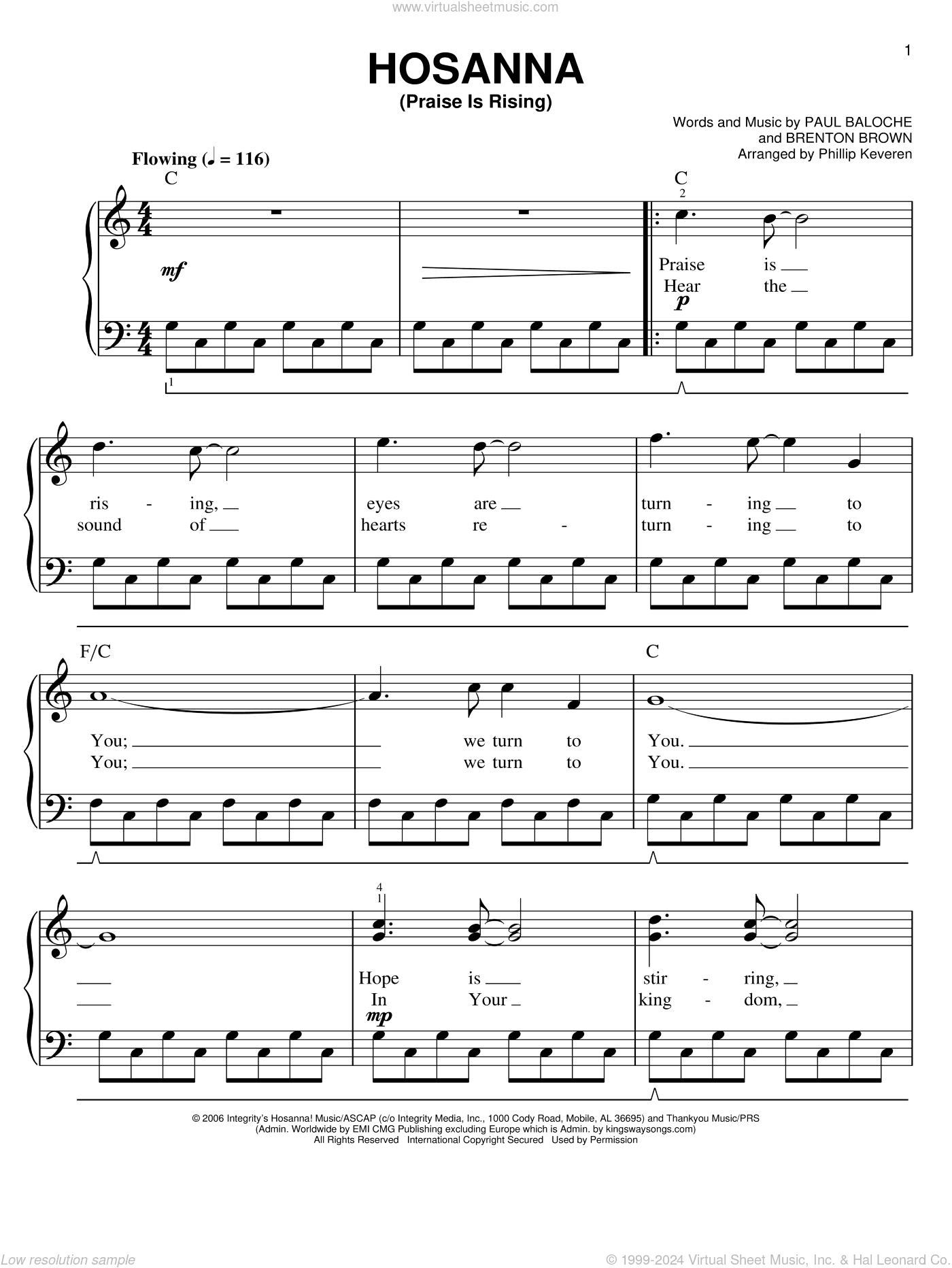 Hosanna (Praise Is Rising) (arr. Phillip Keveren)
