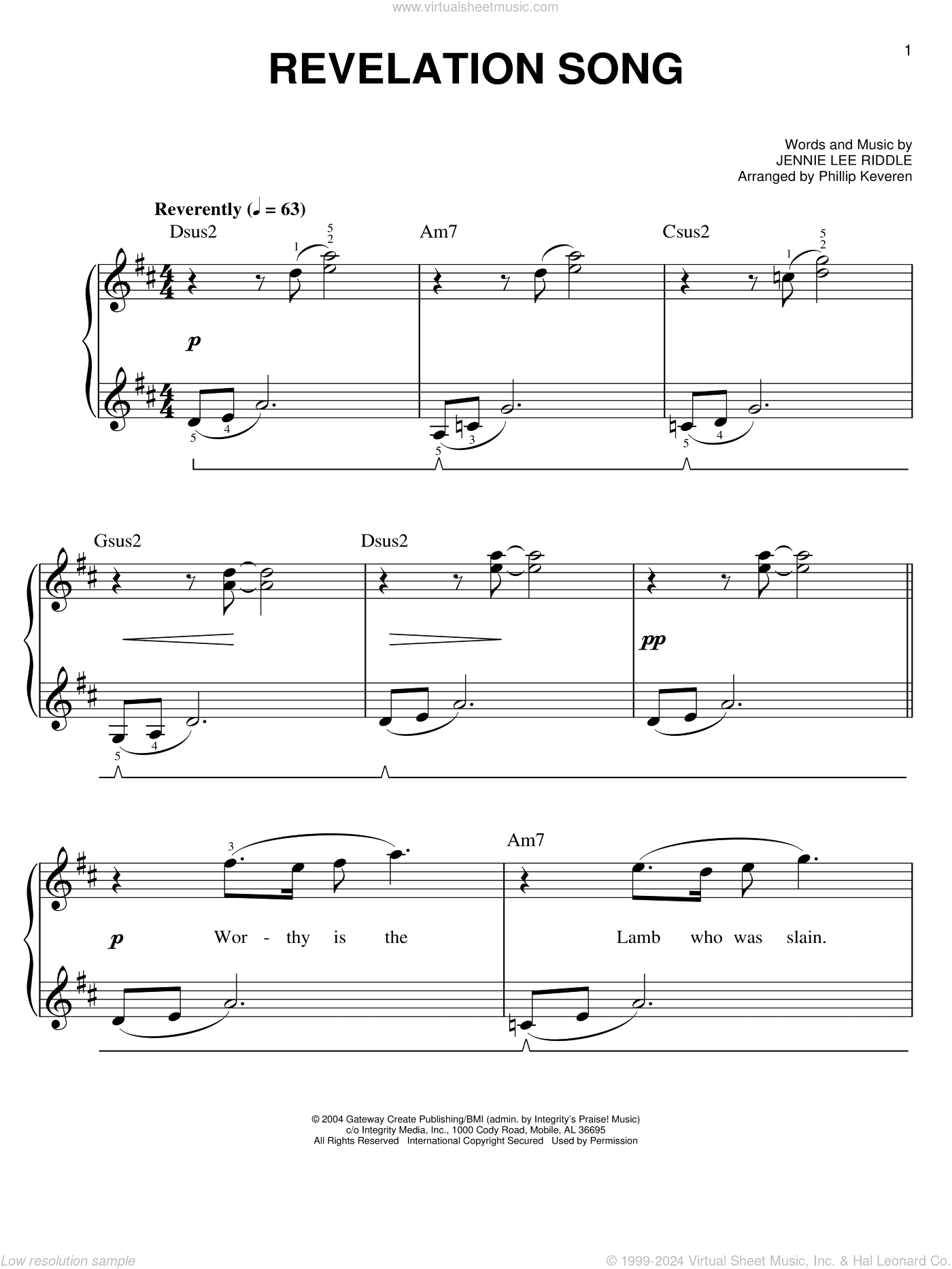 Revelation Song (arr. Phillip Keveren)