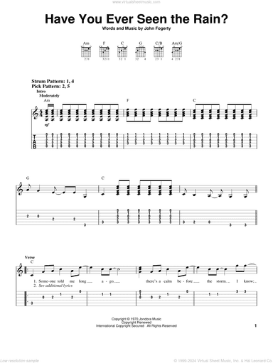 Have You Ever Seen The Rain?, (easy)