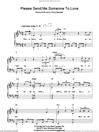 Please Send Me Someone To Love, (easy)