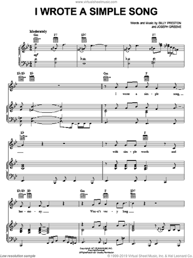 I Wrote A Simple Song