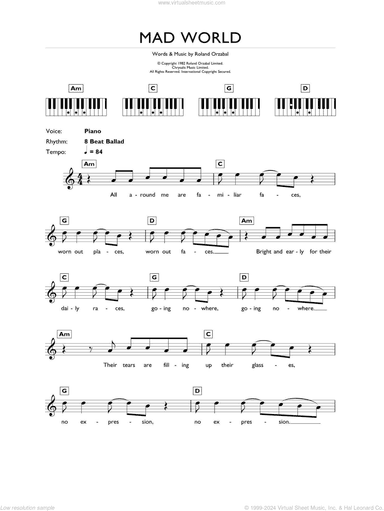 Mad World, (intermediate)