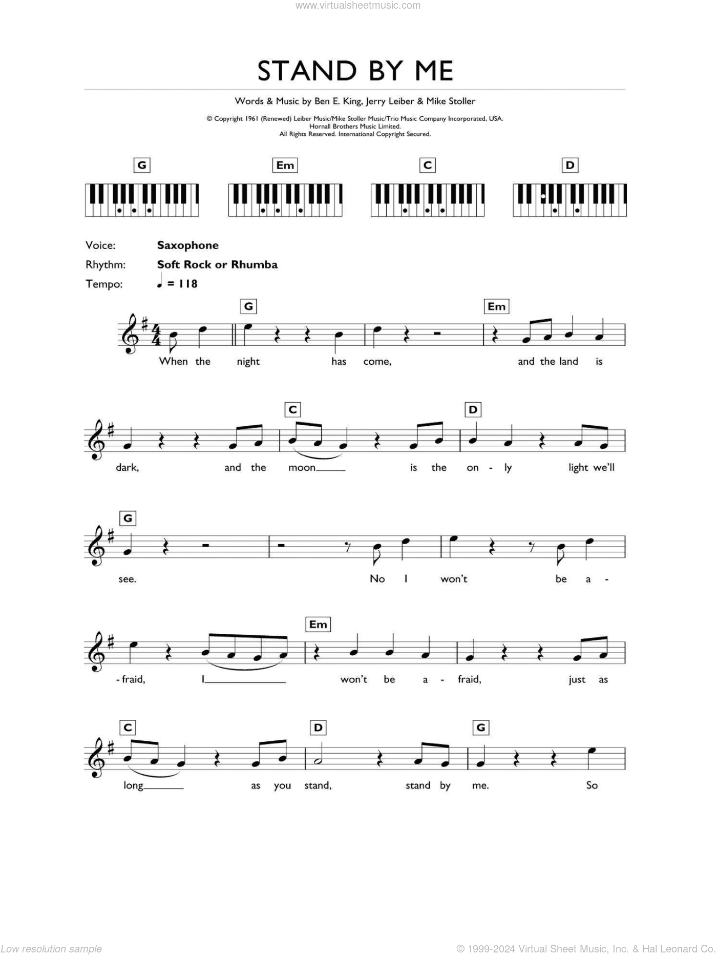 Stand By Me, (intermediate)