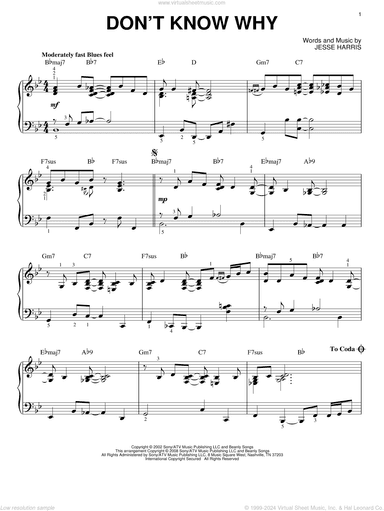 Don't Know Why [Jazz version] (arr. Brent Edstrom)