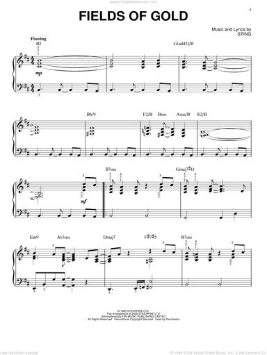 Fields Of Gold [Jazz version] (arr. Brent Edstrom)