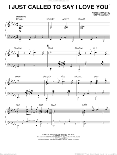I Just Called To Say I Love You [Jazz version] (arr. Brent Edstrom)