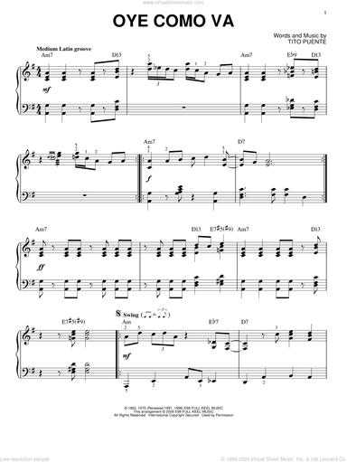 Oye Como Va [Jazz version] (arr. Brent Edstrom)