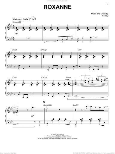 Roxanne [Jazz version] (arr. Brent Edstrom)
