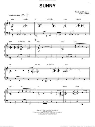 Sunny [Jazz version] (arr. Brent Edstrom)