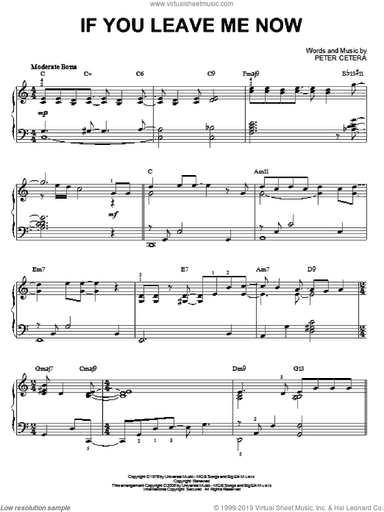 If You Leave Me Now [Jazz version] (arr. Brent Edstrom)