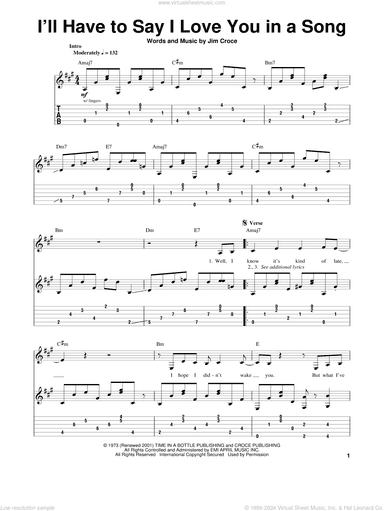 I'll Have To Say I Love You In A Song