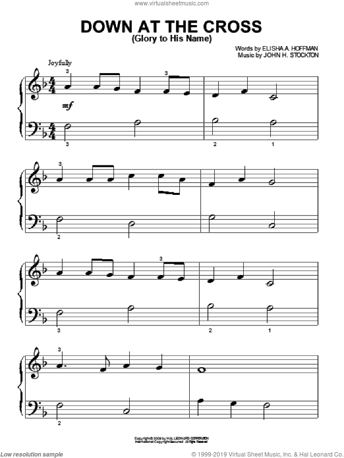Down At The Cross (Glory To His Name), (beginner)