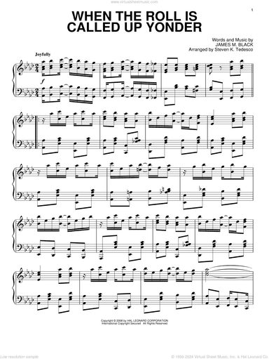When The Roll Is Called Up Yonder [Ragtime version]