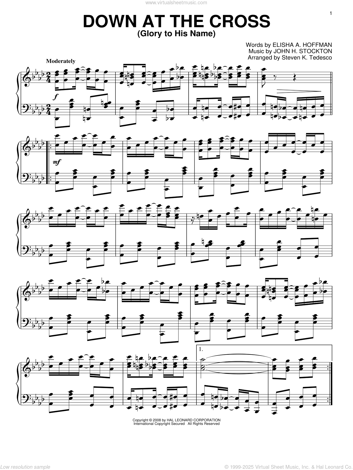Down At The Cross (Glory To His Name) [Ragtime version]