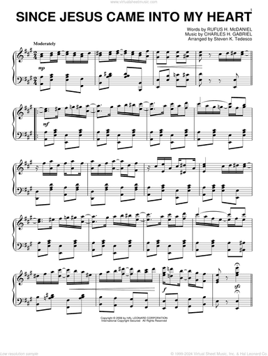 Since Jesus Came Into My Heart [Ragtime version]