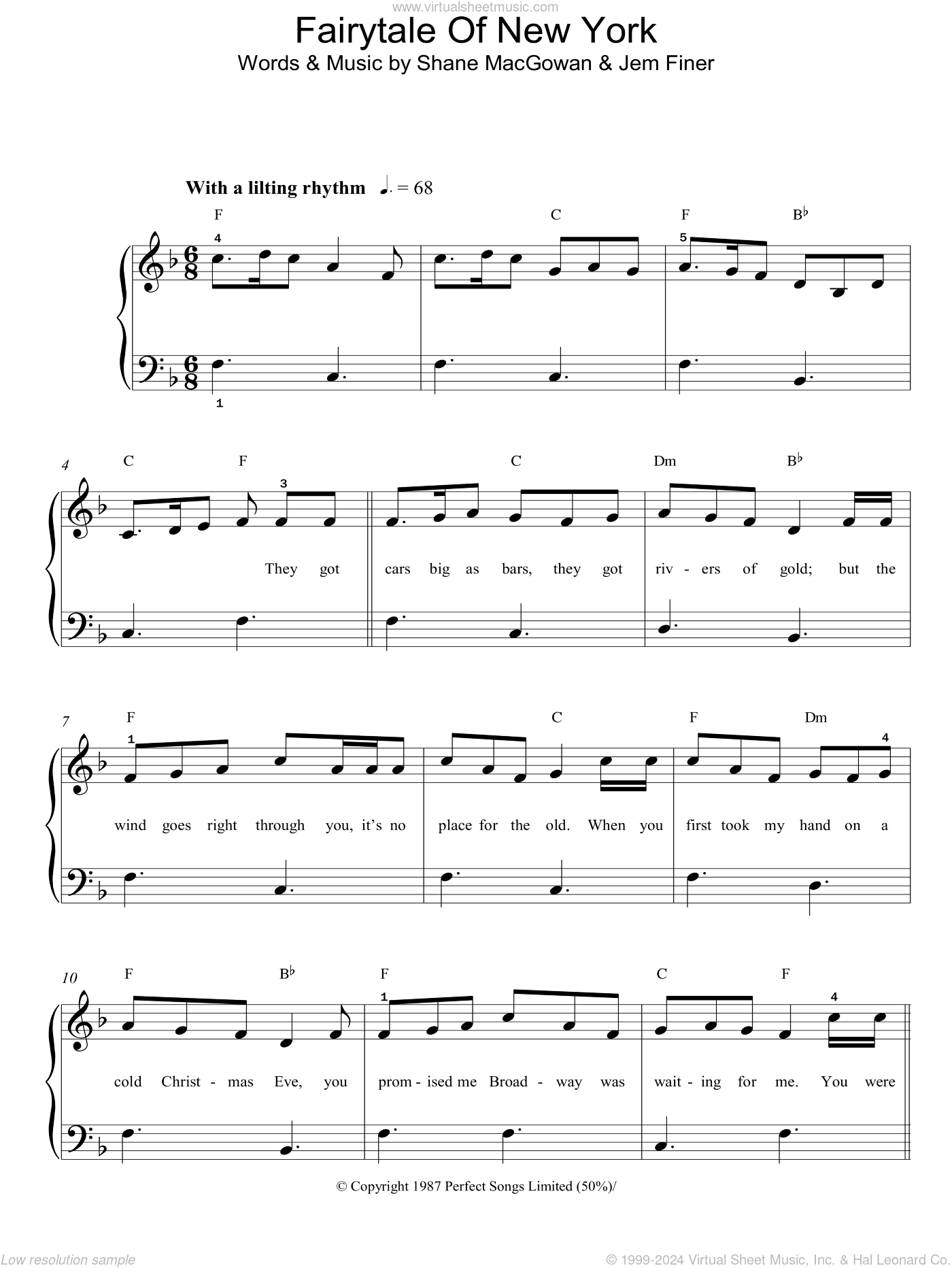 Fairytale Of New York, (easy)