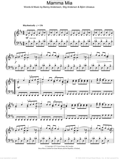Mamma Mia, (intermediate)