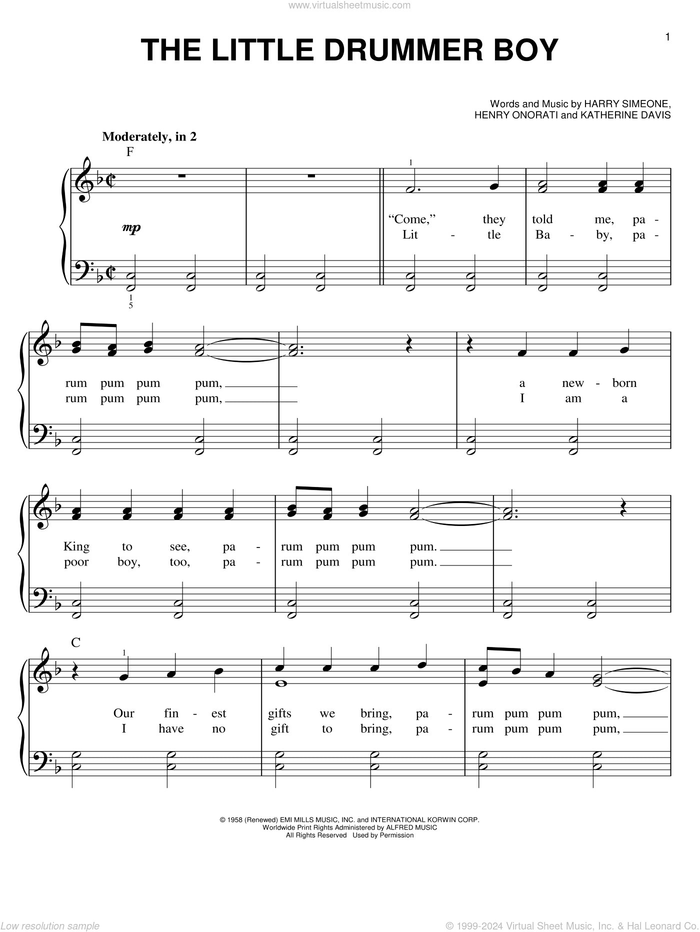 The Little Drummer Boy, (beginner)