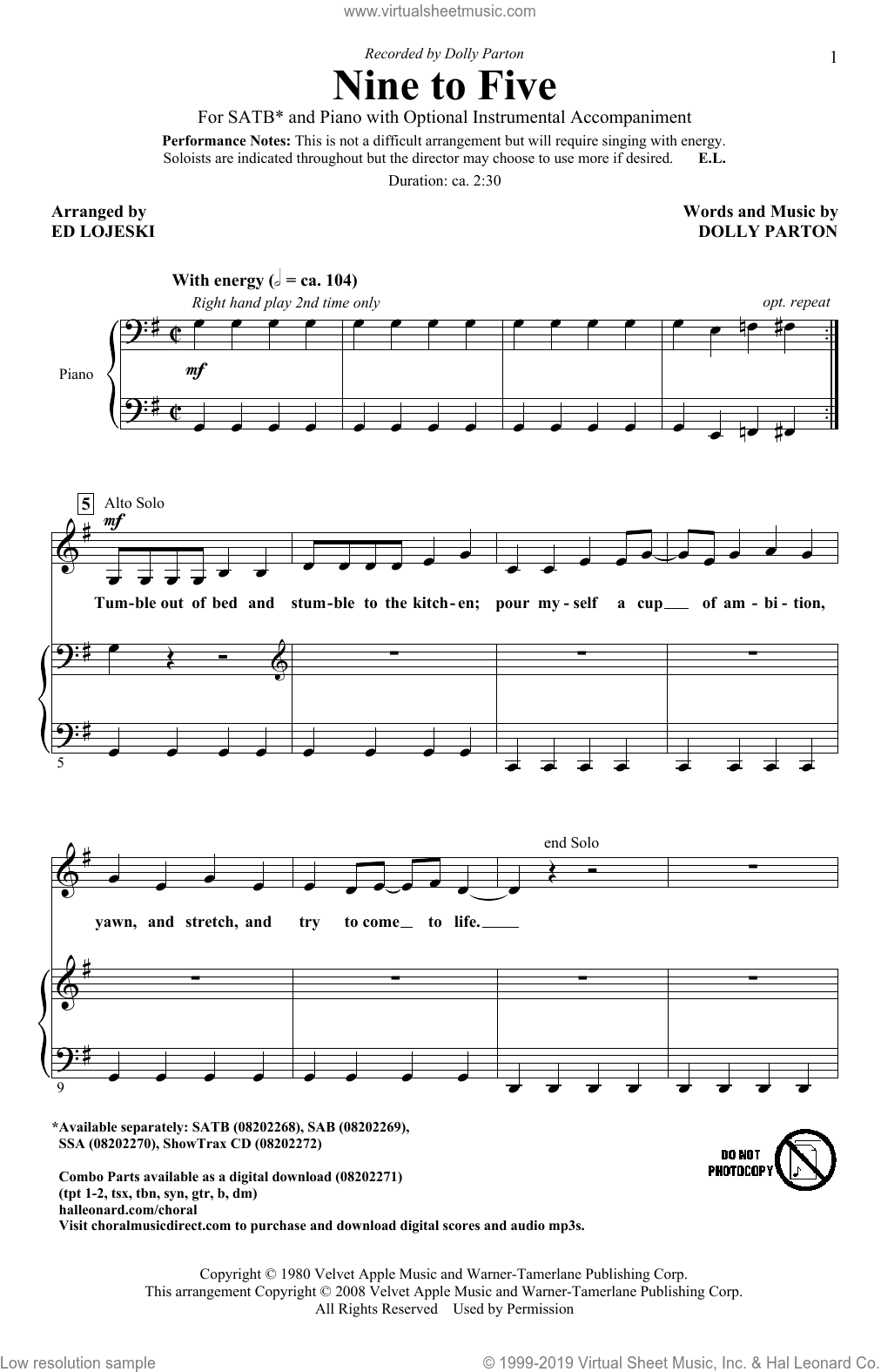 Nine To Five (arr. Ed Lojeski)