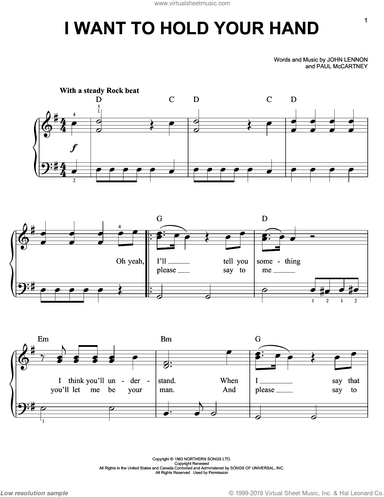 I Want To Hold Your Hand, (easy)