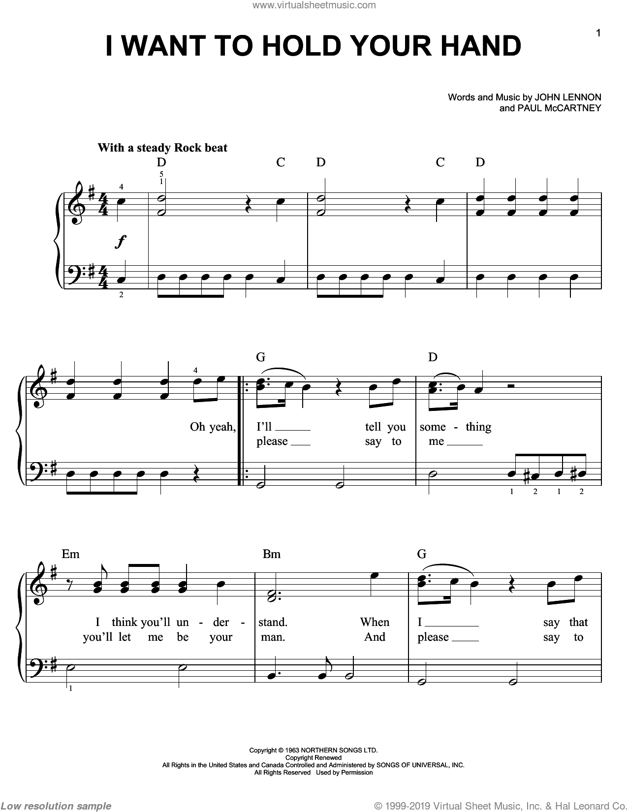 I Want To Hold Your Hand, (easy)