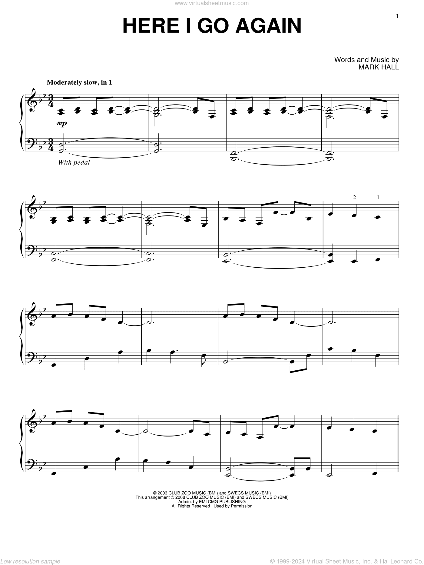Here I Go Again, (intermediate)
