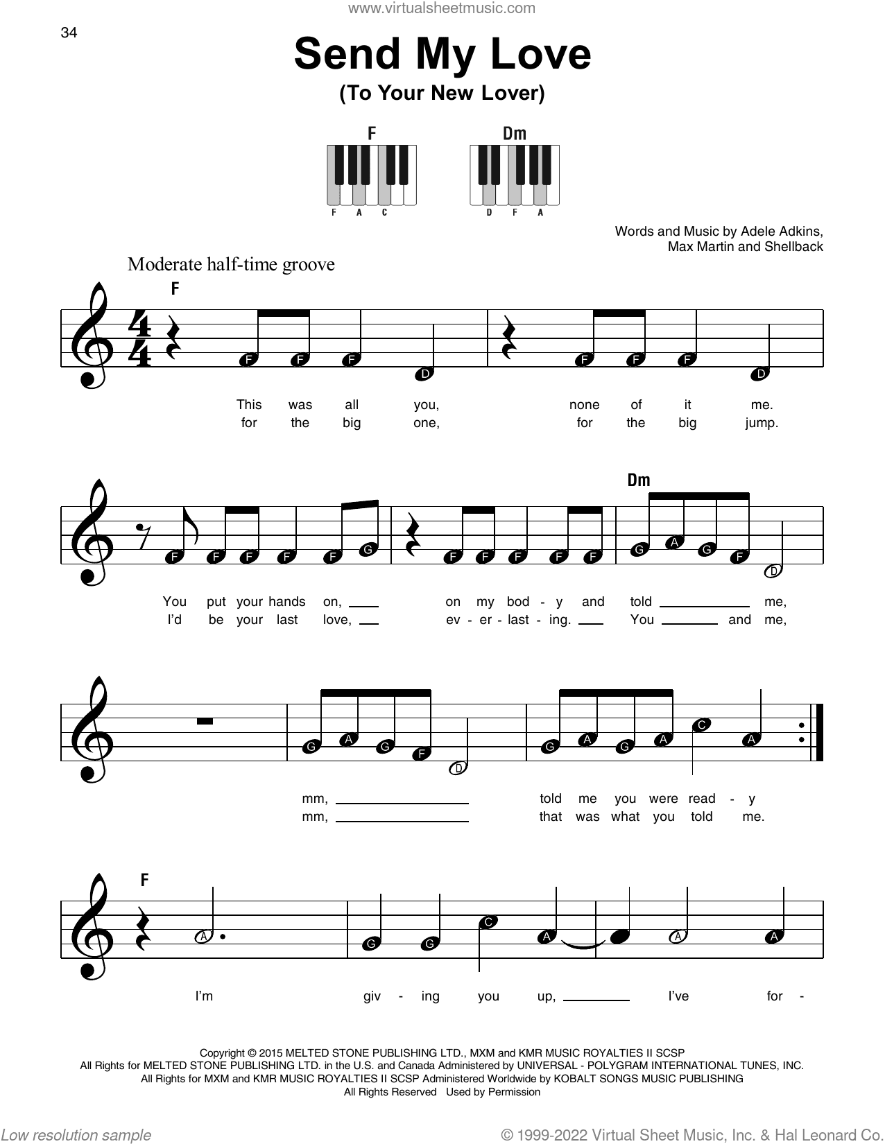 Send My Love (To Your New Lover), (beginner) (To Your New Lover)